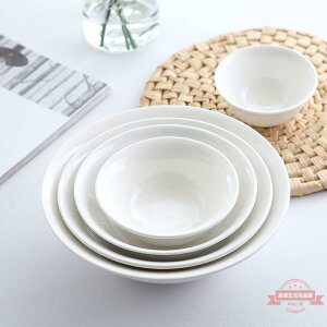 白瓷碗白色陶瓷面碗湯粉碗飯盛菜湯碗沙拉米可微波餐具斗廠家批發