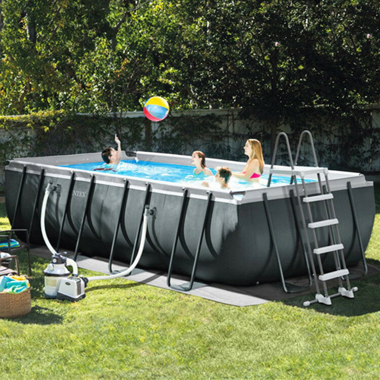 現貨歐規加厚移動折疊支架游泳池家用兒童成人方形圓形水池養魚池