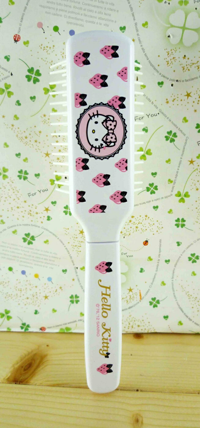 【震撼精品百貨】Hello Kitty 凱蒂貓-KITTY摺疊梳/隨身梳-草莓圖案-白色 震撼日式精品百貨