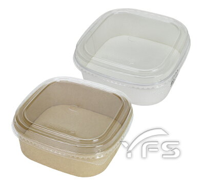 PCL-1717-1000ml正方紙碗(牛皮/白)(OPS蓋/紙蓋) (紙餐盒/免洗餐具/免洗碗/紙餐碗/外帶碗/便當)【裕發興包裝】