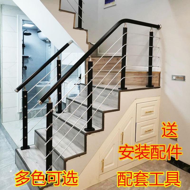 扶手 【4952次回購】樓梯扶手護欄簡易室內PVC陽臺農村家用拉絲立柱樓梯扶手農村自裝