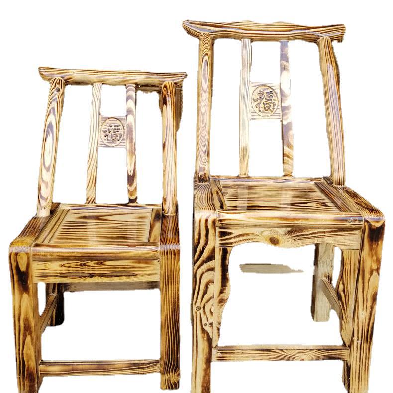 【免運】開發票 老式實木椅子家用松木靠背椅單人休閑椅木質餐椅兒童加厚凳小椅子