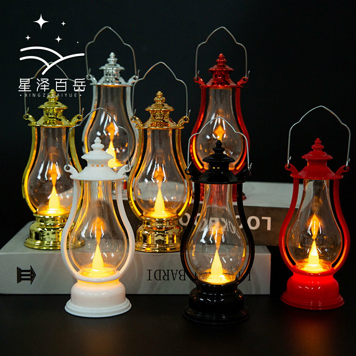 led風燈 萬聖節氣氛裝飾佈置電子蠟燭燈 復古手提電子小馬燈[PP0506055]