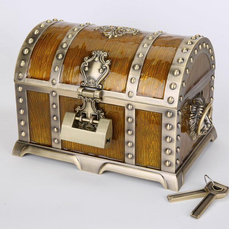 歐式寶箱首飾盒帶鎖仿古公主風抖音飾品盒宮廷復古收納盒結婚禮物