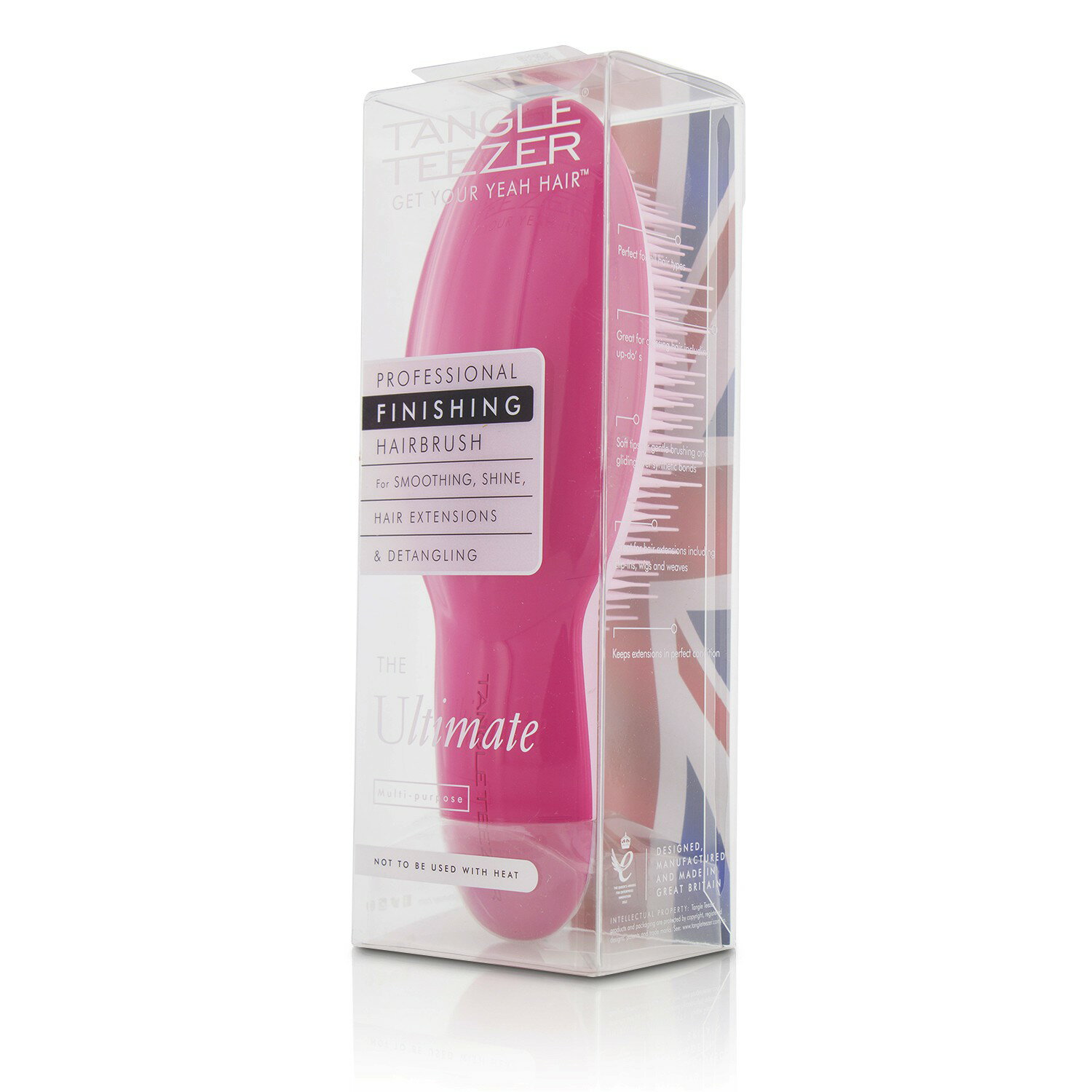 Tangle Teezer - 長柄專業美髮梳 The Ultimate Professional Finishing Hair Brush- #Pink (用於平滑/亮澤/頭髮擴充套件和梳理）