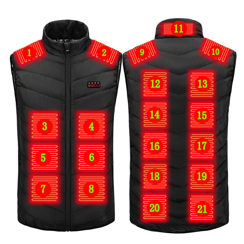 工廠直銷智慧電熱背心發熱馬甲男雙控保暖USB發熱服加熱馬夾外套