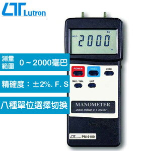 Lutron 壓力/差壓計 PM-9100