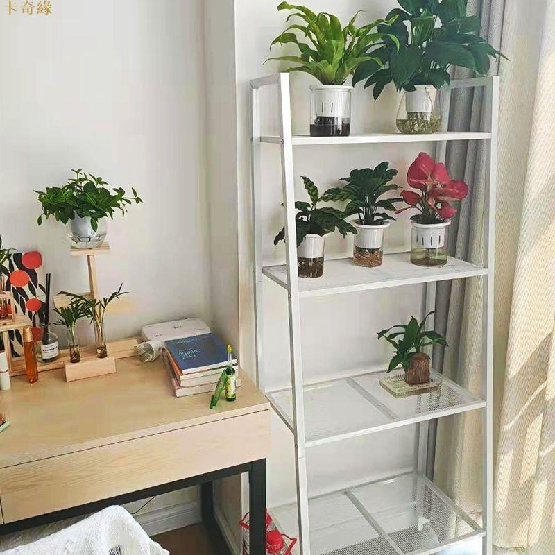 置物架落地多層ins風鐵藝梯形書架房間裝飾花架儲物收納架子