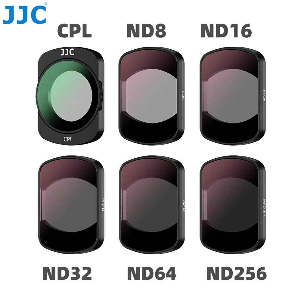 又敗家@JJC磁吸多層膜DJI大疆Osmo Pocket 3濾鏡6入組F-DP3K6(含ND8/ND16/ND32/ND64/ND256減光鏡&CPL偏光鏡;附防潮收納盒)