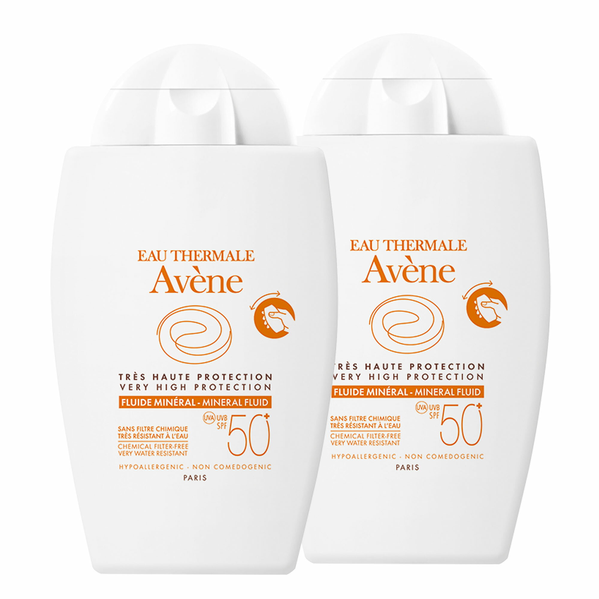 Avene雅漾 全效極護物理防曬液SPF50+ 40ml (二入組)