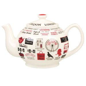 英國Churchill James SADLER 850ML造型茶壺-英倫塗鴉
