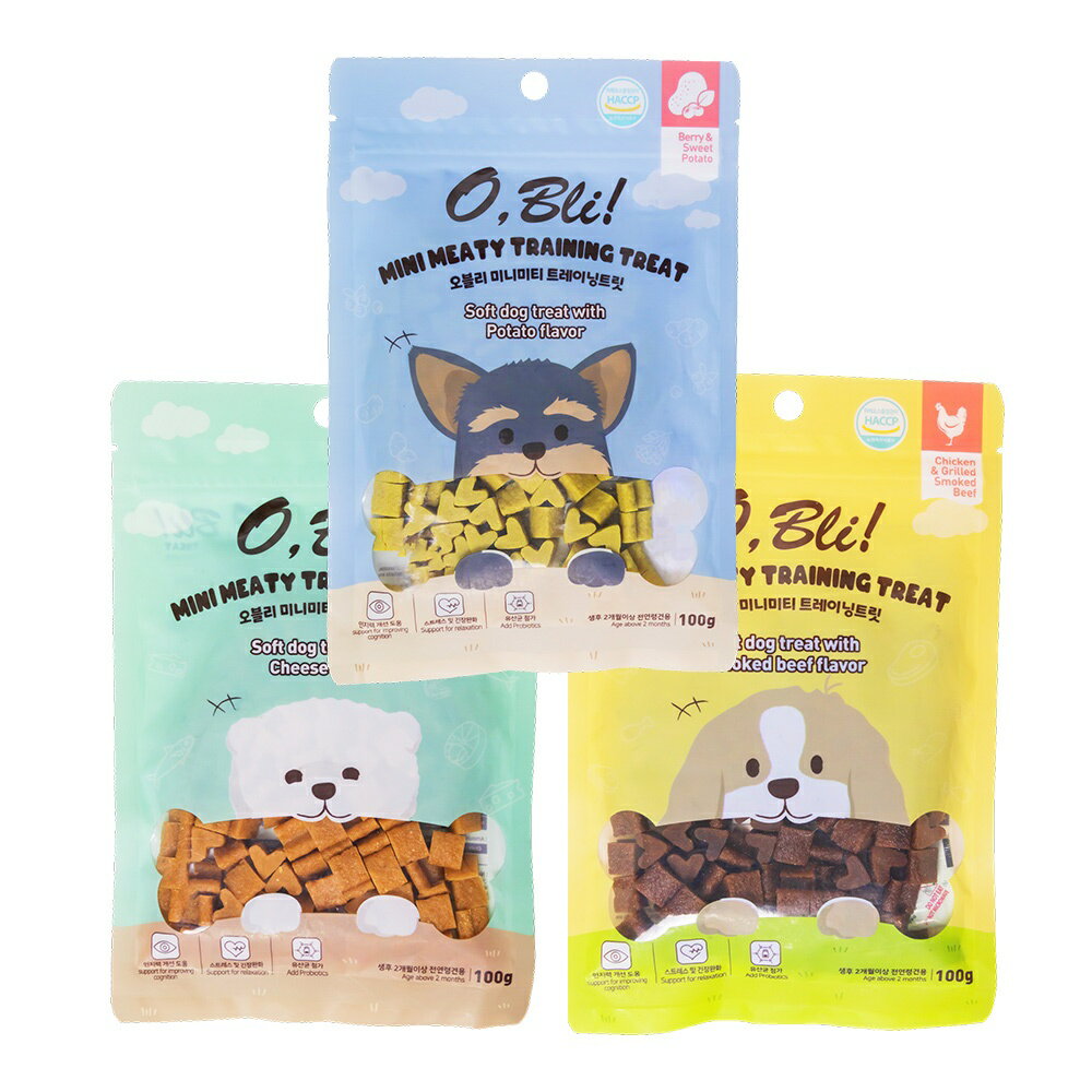 O,Bli! 噢,比利!潔牙點心100g/包 韓國製、狗潔牙、狗點心、狗零食、犬零食、潔牙零食、訓練零食