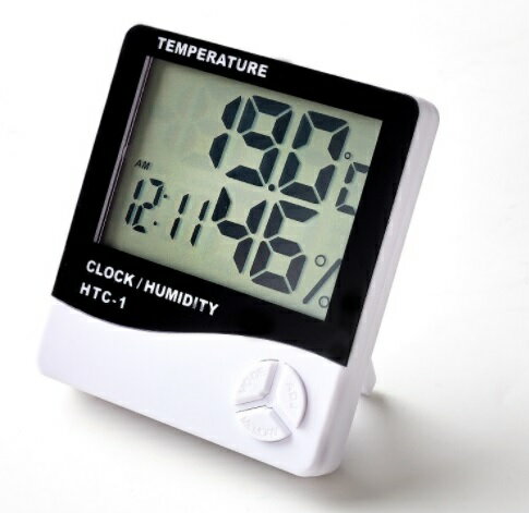 HTC-1 大螢幕電子溫溼度計 高精度室內溫度計 濕度計 數位時鐘 鬧鐘 (含稅)【佑齊企業 iCmore】