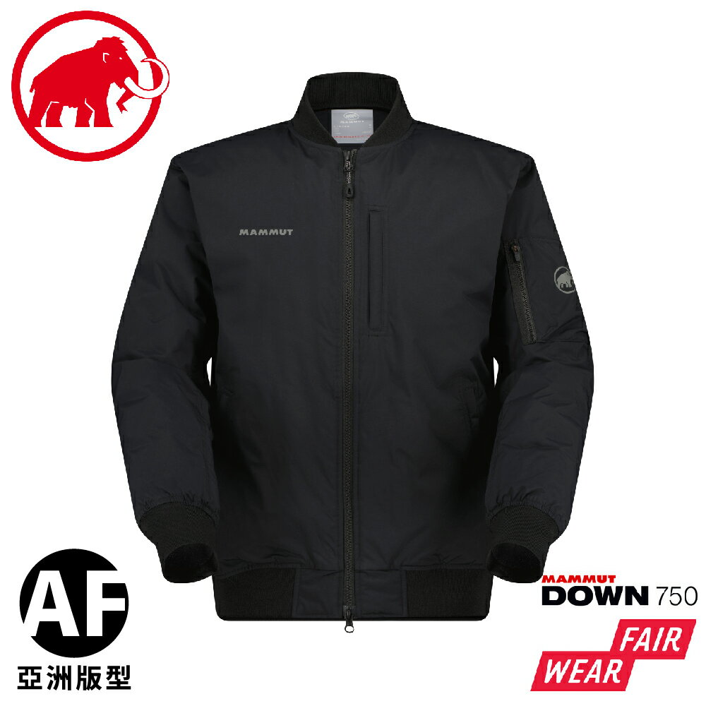 【MAMMUT 長毛象 男 Floeberg AF 日系休閒羽絨飛行外套《黑》】1013-03020