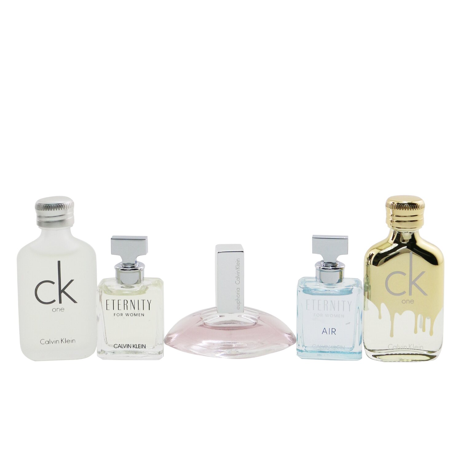 CK 卡爾文·克雷恩 (卡文克萊) Calvin Klein - Deluxe 旅行收藏系列: CK One 淡香水噴霧10ml+CK One Gold淡香水噴霧 10ml+Eternity 香水噴霧 5ml+Eternity Air 香水噴霧 5ml+Euphoria EDP 4ml