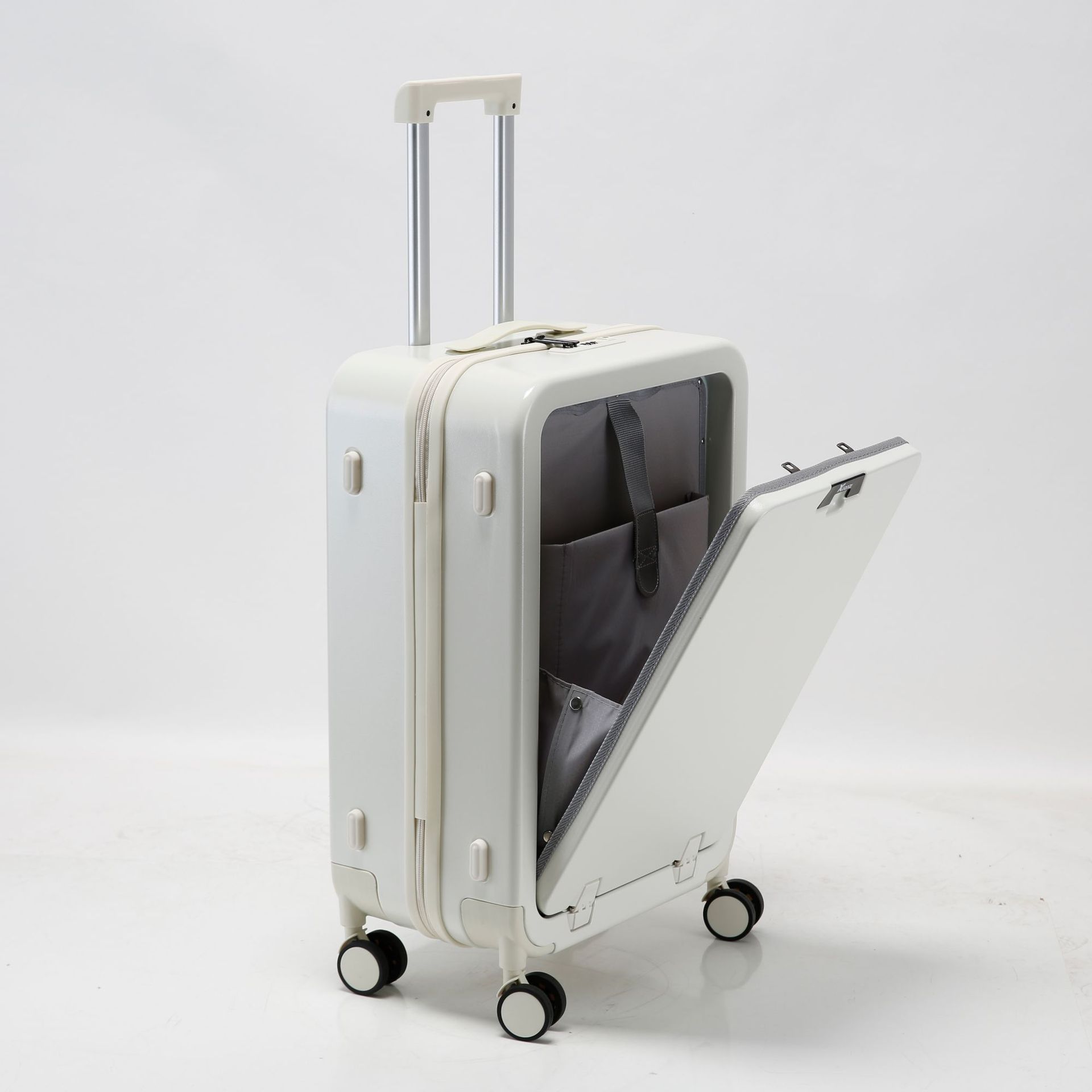加工定製商務多功能行李箱女登機箱男鋁框旅行箱前置開口拉桿箱205