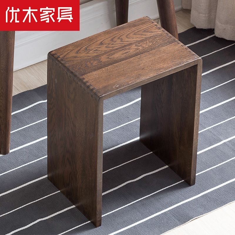 公司貨 超低價 優木家具全實木凳子北美橡木方凳實木凳梳妝凳北歐簡約原木色 快速發貨