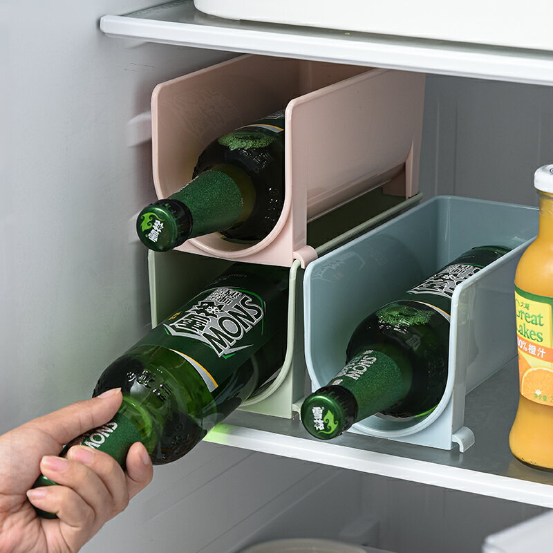 冰箱啤酒飲料收納盒易拉罐可疊加整理盒家用塑料儲物盒可樂置物架