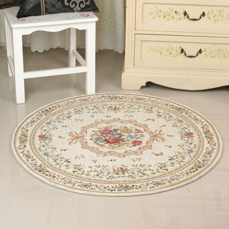 外銷等級 外銷歐美 最新款 正圓形 歐洲宮廷貴族風 玫瑰庭園風格高級尊貴氣派客廳地毯 (客製訂作款)