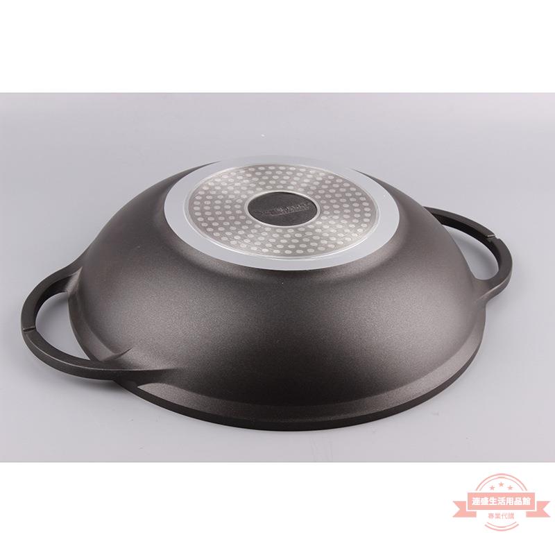 韓式火鍋鑄鋁干鍋湯鍋炒鍋平底鍋三汁燜鍋雙耳鋁鍋不粘電磁爐雙用