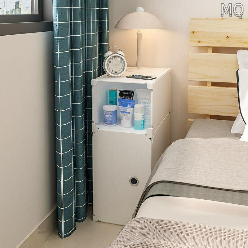 全新 ?超窄床頭柜簡約現代迷你小型置物架臥室簡易床邊儲物塑料收納柜子家具收納櫃床頭櫃