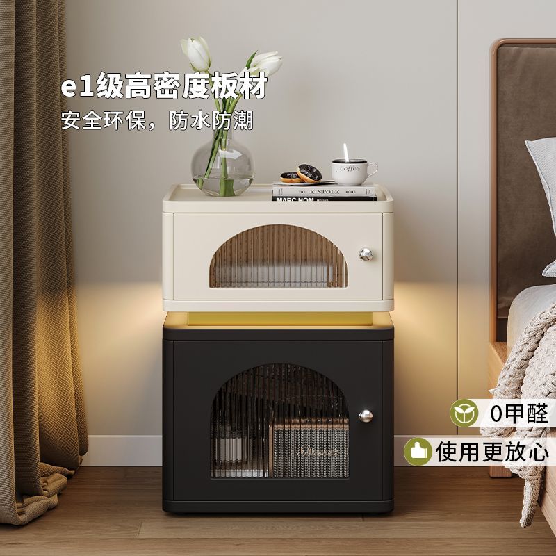 床頭櫃 臥室收納 儲物櫃 邊櫃 現代簡約床頭櫃子家用臥室床頭收納櫃輕奢高級感小型床邊櫃置物架 1