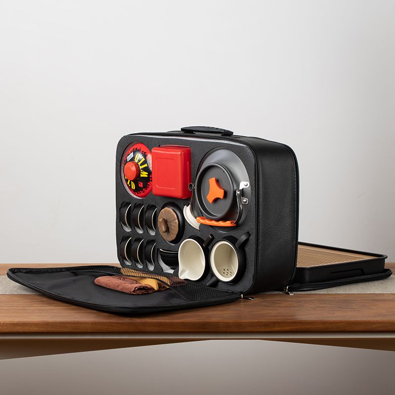 【公司貨 最低價】戶外旅行茶具套裝泡茶裝備帶燒水爐便攜車載露營煮茶專用爐具收納 2