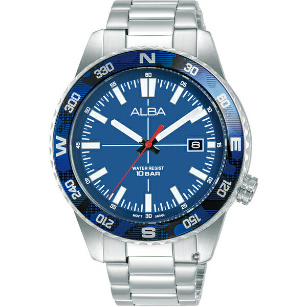 ALBA 雅柏錶 ACTIVE 探索冒險潮流腕錶-VJ42-X335B(AS9Q19X1)-43mm-藍面鋼帶【刷卡回饋 分期0利率】【APP下單4%點數回饋】