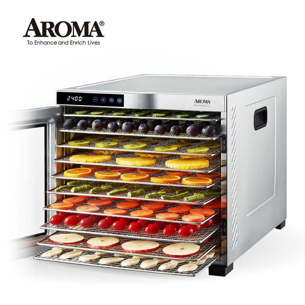 【美國 AROMA】乾果機 果乾機 食物乾燥機 全金屬十層款 (贈彩色食譜) AFD-925SD