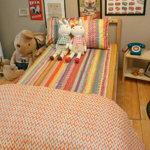 精梳棉 床包 被套 兩用被 床組 加大床包組[ 吃一口彩虹 ] 台灣製造 棉床本舖