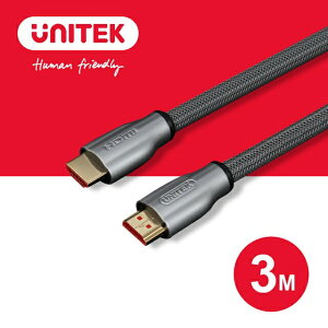 【樂天限定_滿499免運】UNITEK HDMI2.0鋅合金高畫質影音傳輸線-3M (Y-C139RGY)