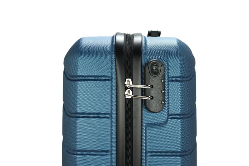 ~雪黛屋~Eason 20吋行李箱360度靜音輪ABS防刮簡約橫條安全密碼鎖U048 3