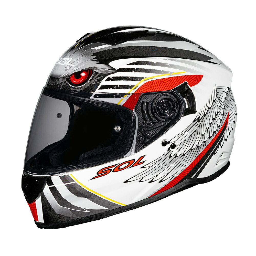 【SOL Helmets】SF-7全罩式安全帽 (老鷹_白/紅) ｜ SOL安全帽官方商城