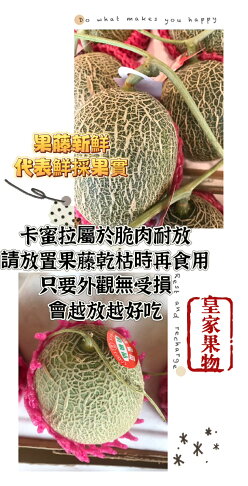卡蜜拉網紋哈密瓜大顆整箱買6入【皇家果物】免運費 2