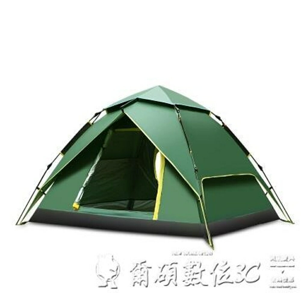 戶外帳篷全自動二室一廳家庭防雨單雙層2人野外露營野營套裝LX 可開發票 交換禮物全館免運