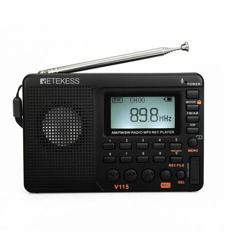 熱銷Retekess V-115收音機 全波段收音錄音機FM AM MP3播放器【北歐家居生活】