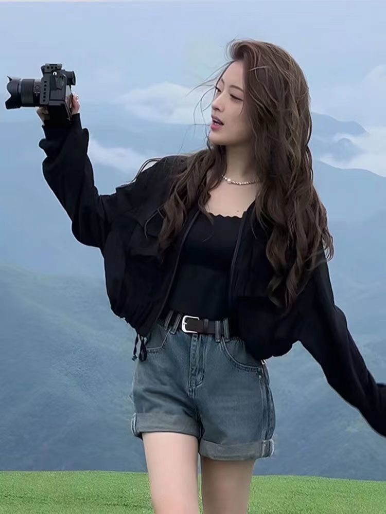 短款外套防曬衣女長袖紫外線透氣薄款外套寬松開衫夏季新款