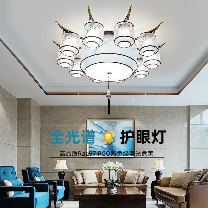 臺灣公司貨 免運 新中式客廳吸頂燈 全光譜護眼中國風復古餐廳臥室燈籠過道玄關燈 快速發貨