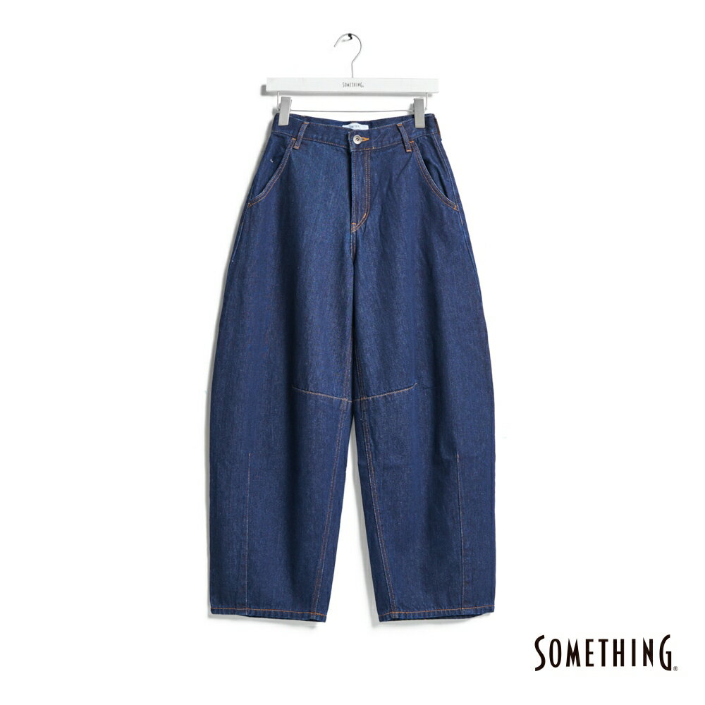 SOMETHING 變體丹寧鐘型褲-女款 原藍色