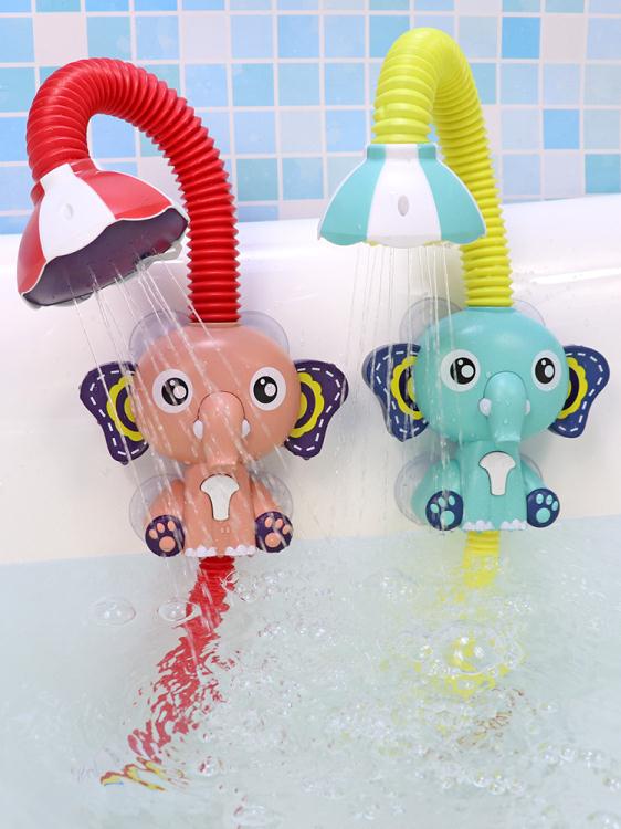 洗澡玩具寶寶洗澡玩具嬰兒童浴室戲水游泳玩具電動大象花灑噴頭角度任調 全館免運