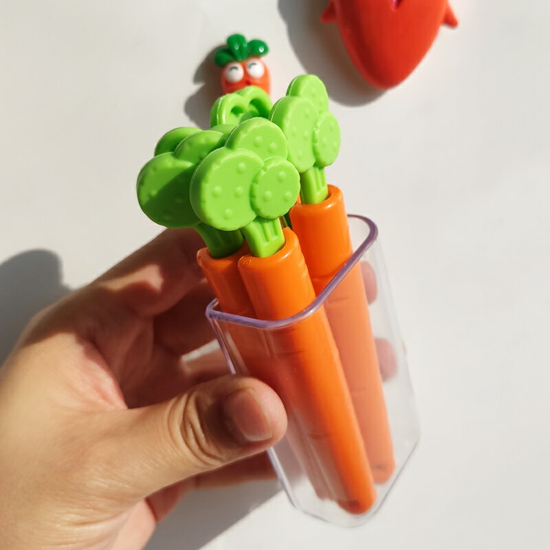 可愛胡蘿卜封口夾冰箱貼強磁力貼個性創意收納盒食品密封器3d立體