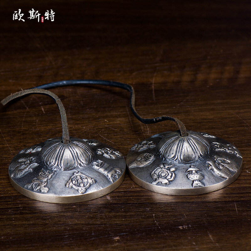 碰鈴佛教密宗供具尼泊爾銅手工法會儀軌打擊樂器八吉祥鈴鈸碰鐘