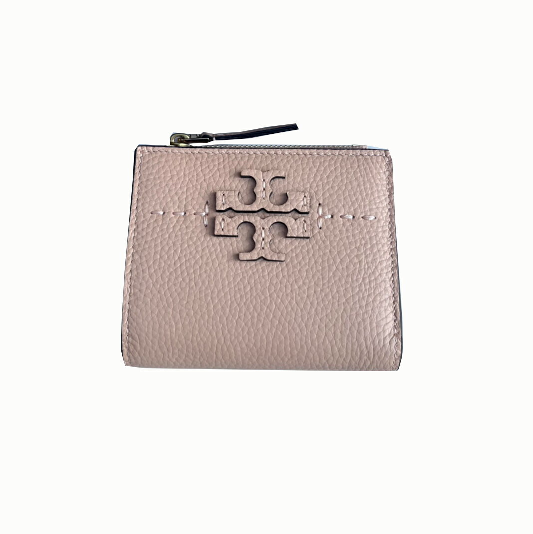 Tory burch Mcgraw系列拉鍊紐扣皮革女士短零錢包 45246(預購)【 購物節優惠 ★ 菲尼斯 國際精品 3折起 】 3