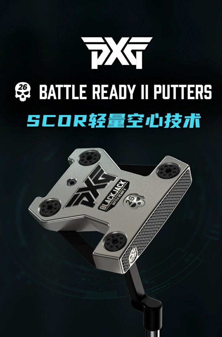 PXG高爾夫球桿新款男士灰色骷髏頭Blackjack穩定大頭容錯golf推桿