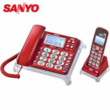 台灣哈理  SANLUX 台灣三洋 數位親子機電話 DCT-8915  紅 白