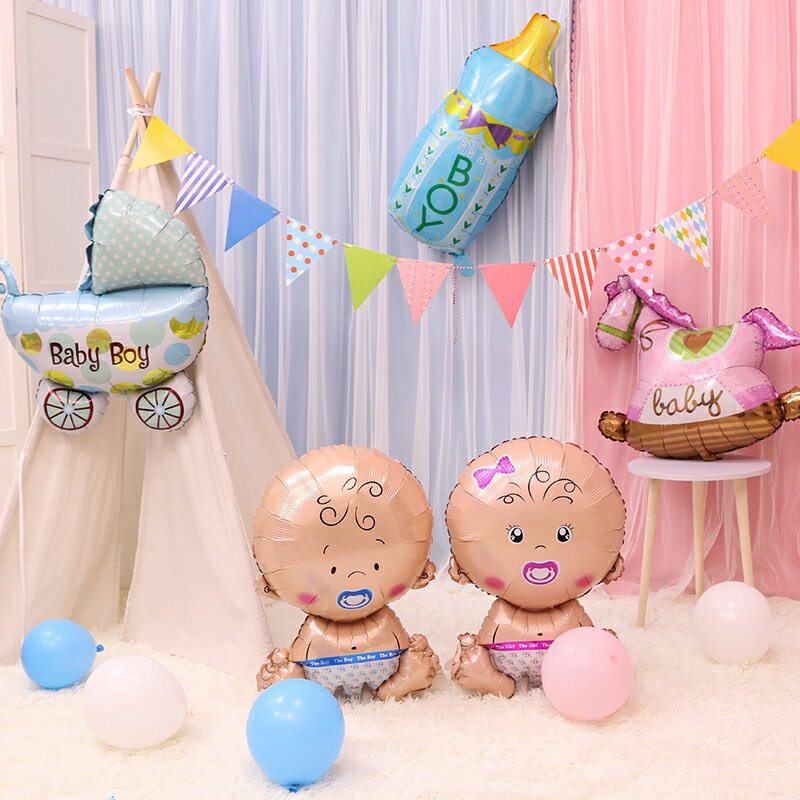 生日派對裝飾可愛卡通鋁膜木馬飛馬氣球寶寶周歲布置大號卡通氣球