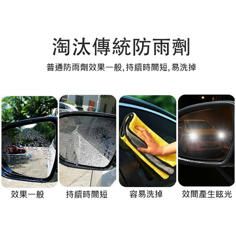 汽車後視鏡防雨貼膜 防水防霧防炫目膜鋼化玻璃膜 7