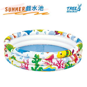 【Treewalker露遊】SUMMER戲水池 107x25cm 三層充氣游泳池 兒童泳池 遊戲池 球池 圓形泳池