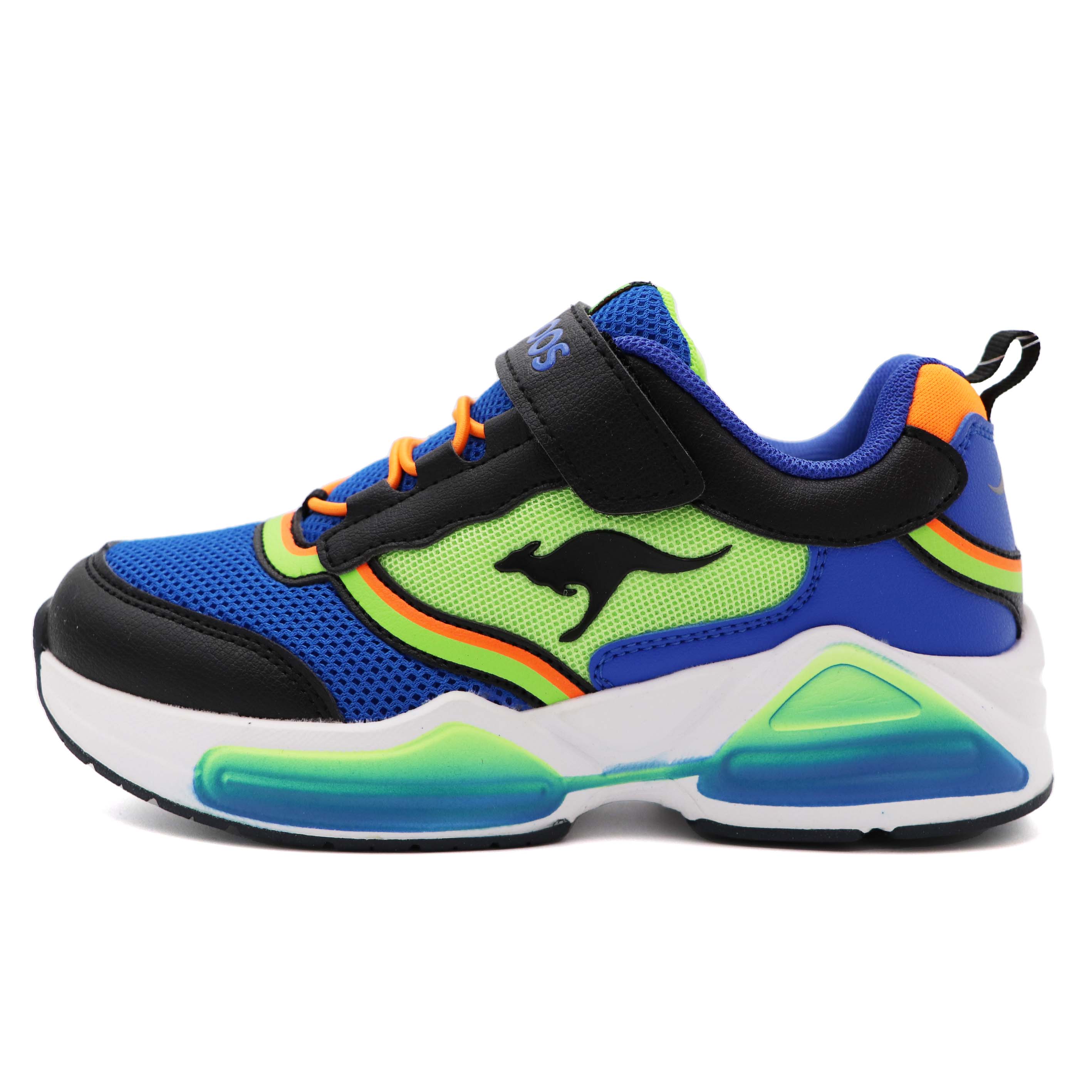 KangaROOS 美國袋鼠 記憶鞋墊 魔鬼氈 運動鞋 中大童 藍綠 R9470 (KK32366)