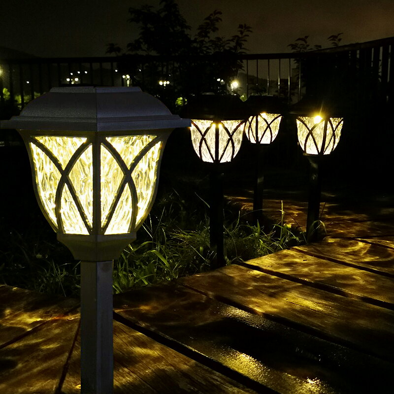 歐式太陽能小草坪燈戶外防水庭院裝飾草地燈LED地插燈2個裝